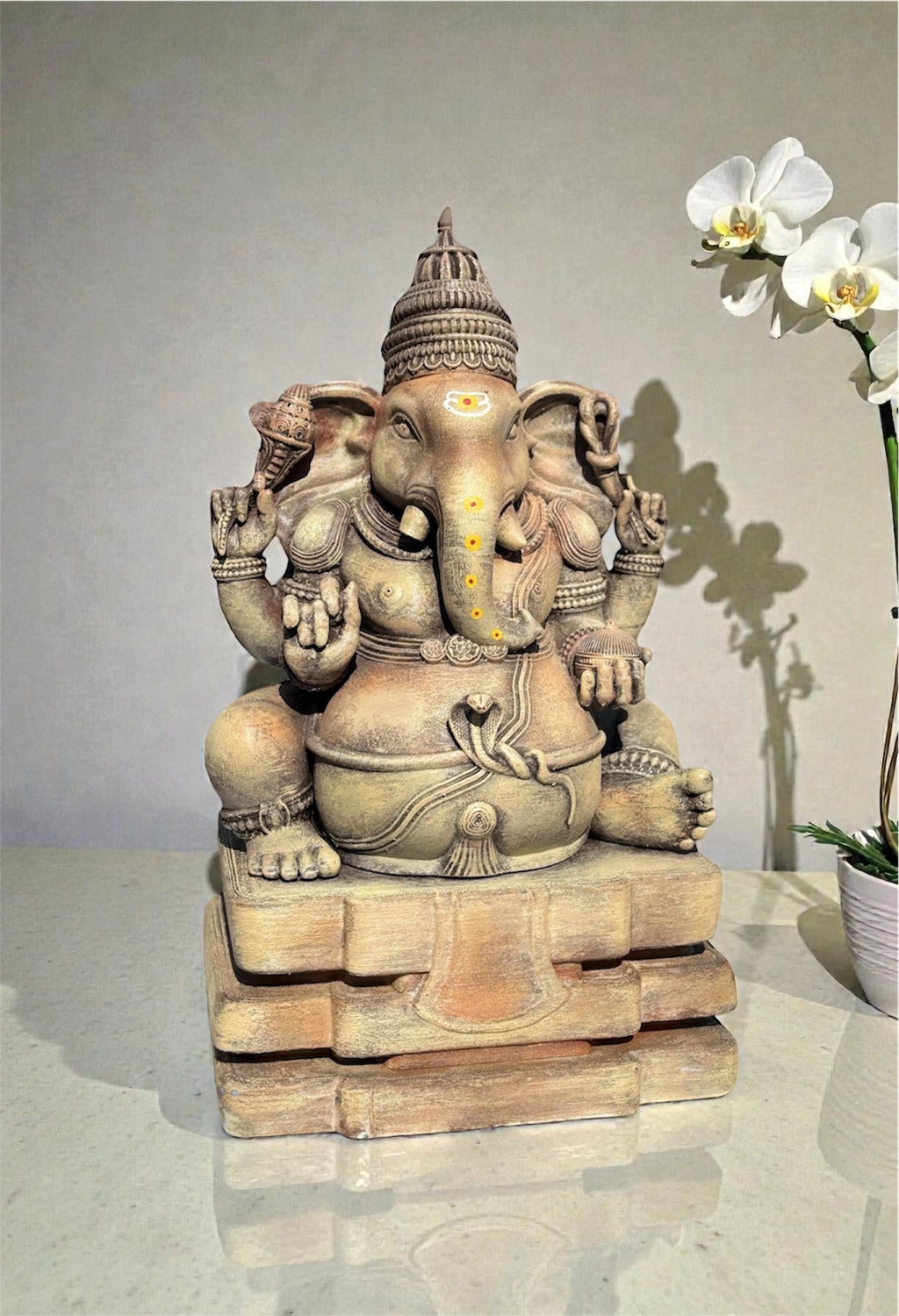 Hampi Style Ganesha Idol – Antique Finish